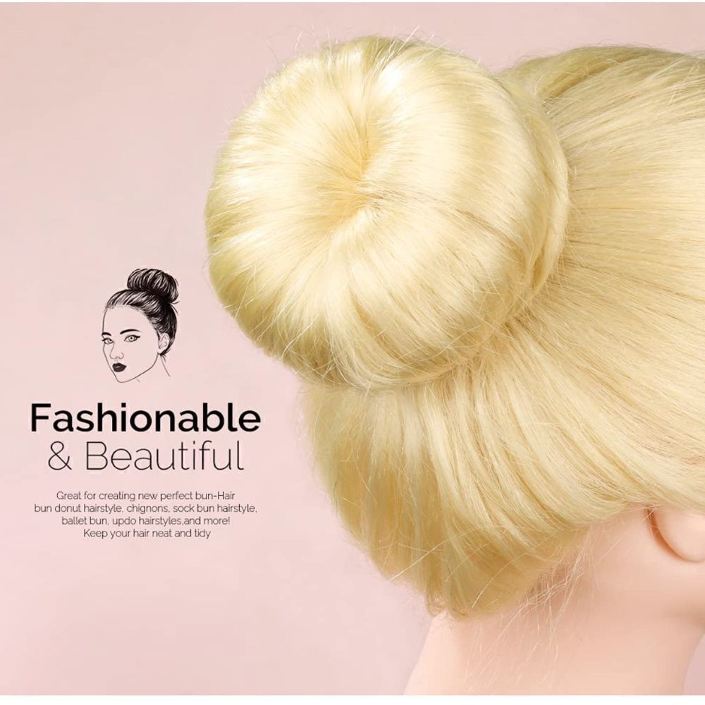 NEW Hair Bun Shaper Set 4 Hair Donuts Bobby Pins Hair Ties 20pc Blonde Ring Dou